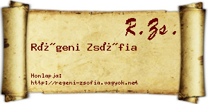 Régeni Zsófia névjegykártya